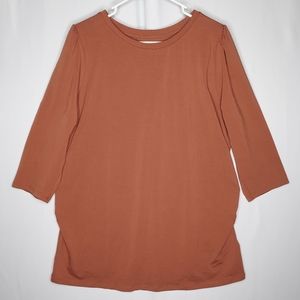 Gap Maternity Top Women XL Orange Puffed‎ Long Sleeve Stretch Jersey Pull-on